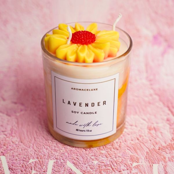 Lavender Daisy soy Jar